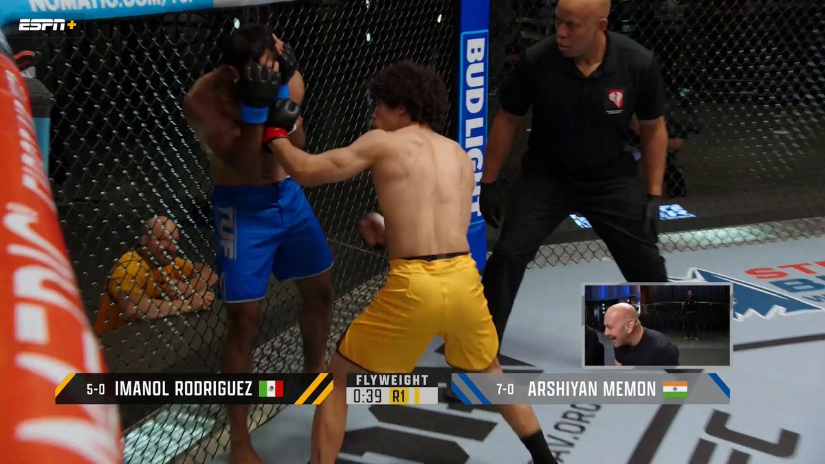 Dana White was loving this finish from Imanol Rodriguez on #TUF33 👊