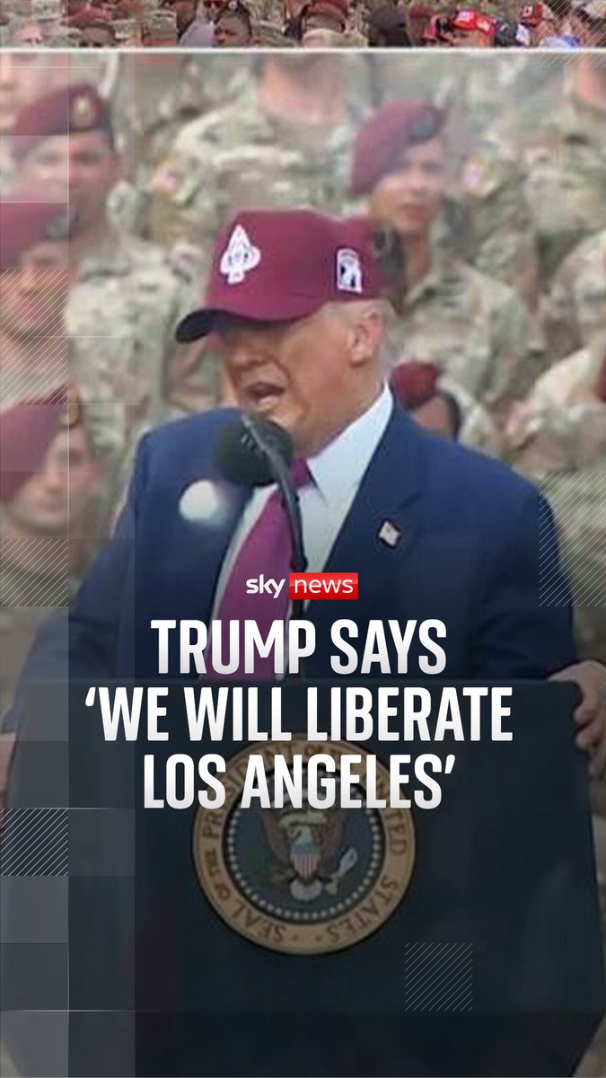 Donald Trump has defended sending in the National Guard in California, amid fears unrest will spread across the US. He was addressing the crowds in Fort Bragg, North Carolina, for the 250th anniversary of the US army.