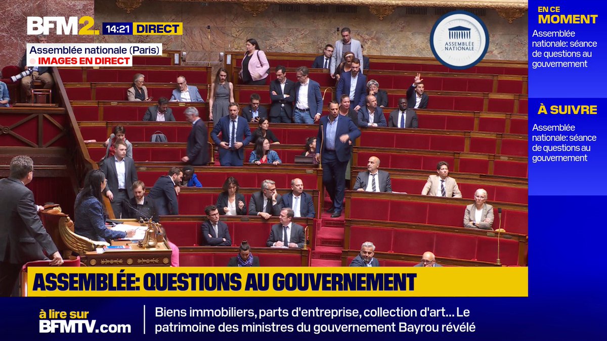 Bateau pour Gaza: des députés insoumis quittent l'hémicycle après une réponse de François Bayrou #BFM2