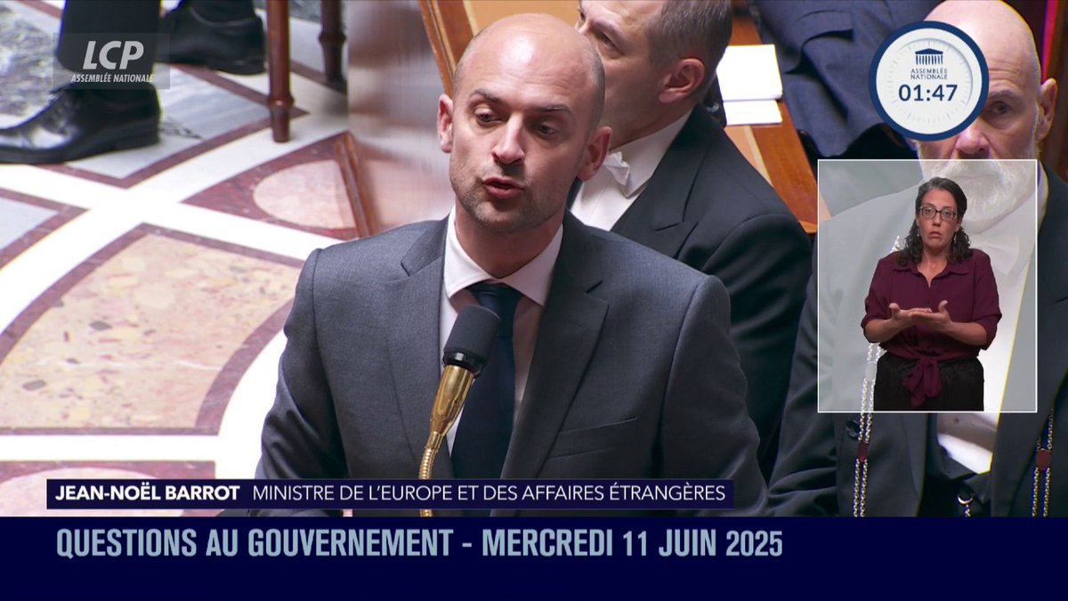 #MadleenToGaza : Jean-Noël Barrot indique que "les agents du ministère des affaires étrangères ont admirablement géré la situation de nos six ressortissants" malgré "la vacuité de cette opération de communication". #DirectAN #QAG