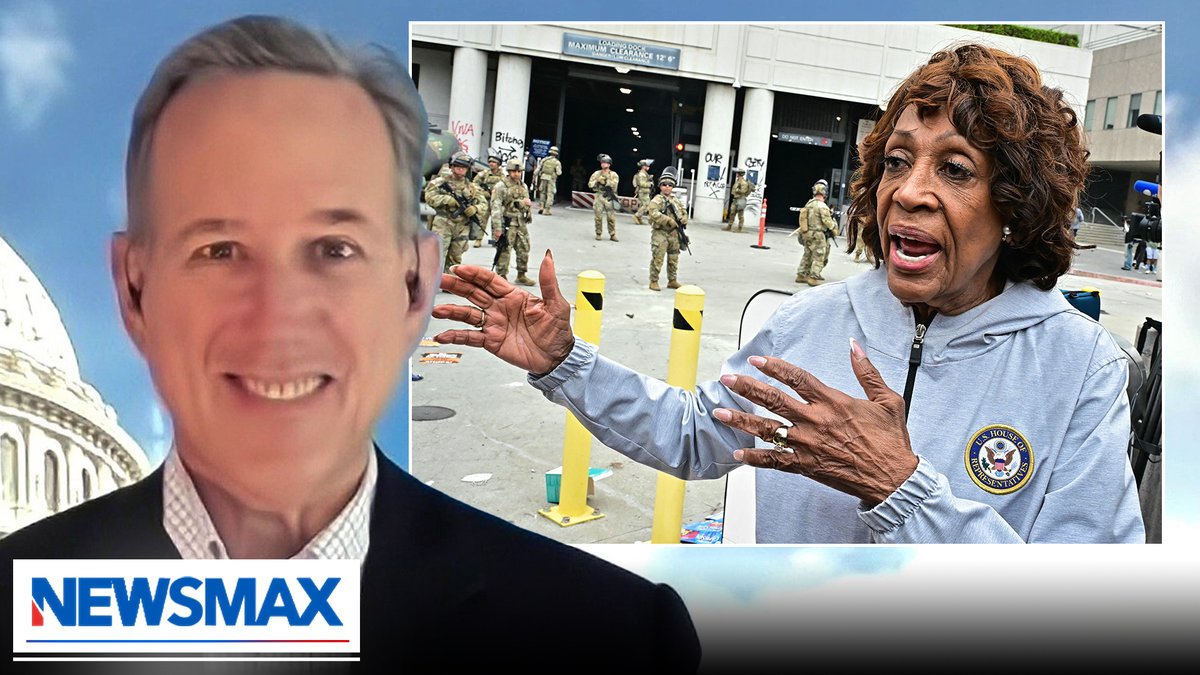"What Maxine Waters and Gavin Newsom are doing is they're relying upon the rest of the media to just report their side of the story, not to show these clips that you're showing." — Rick Santorum Rick Santorum @Marc_Lotter Alison Maloni