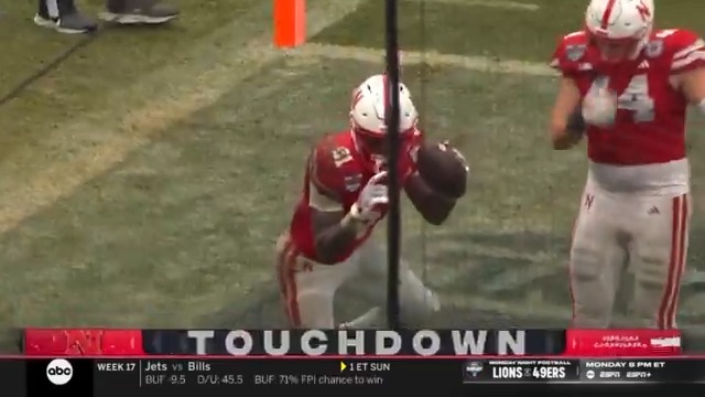 They forgot about the RB 👀 Emoney 💰 was wide open on this big 4th down score in Nebraska Football's 2024 Bad Boy Mowers Pinstripe Bowl win ⬇️ #WinningWednesday x #B1GFootball