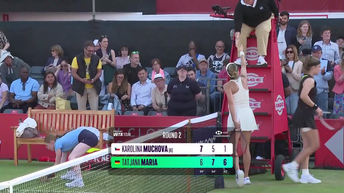 Leaving it all on the court! 🔥 Maria comes back to defeat Muchova in three sets to book her spot into the next round in London. #HSBCChampionships