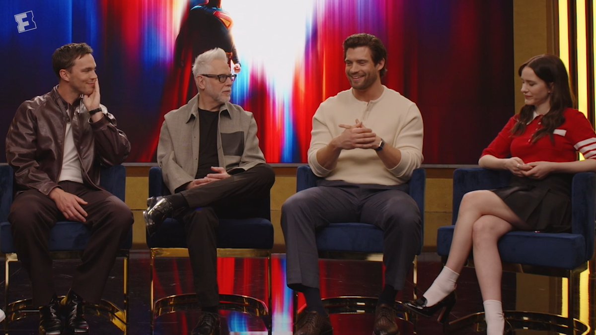 Look up! Fandango's Big Ticket interview with writer-director James Gunn and the cast of #Superman is here! Watch the cast react to seeing David Corenswet in costume for the first time, and reserve your seats on Fandango today.