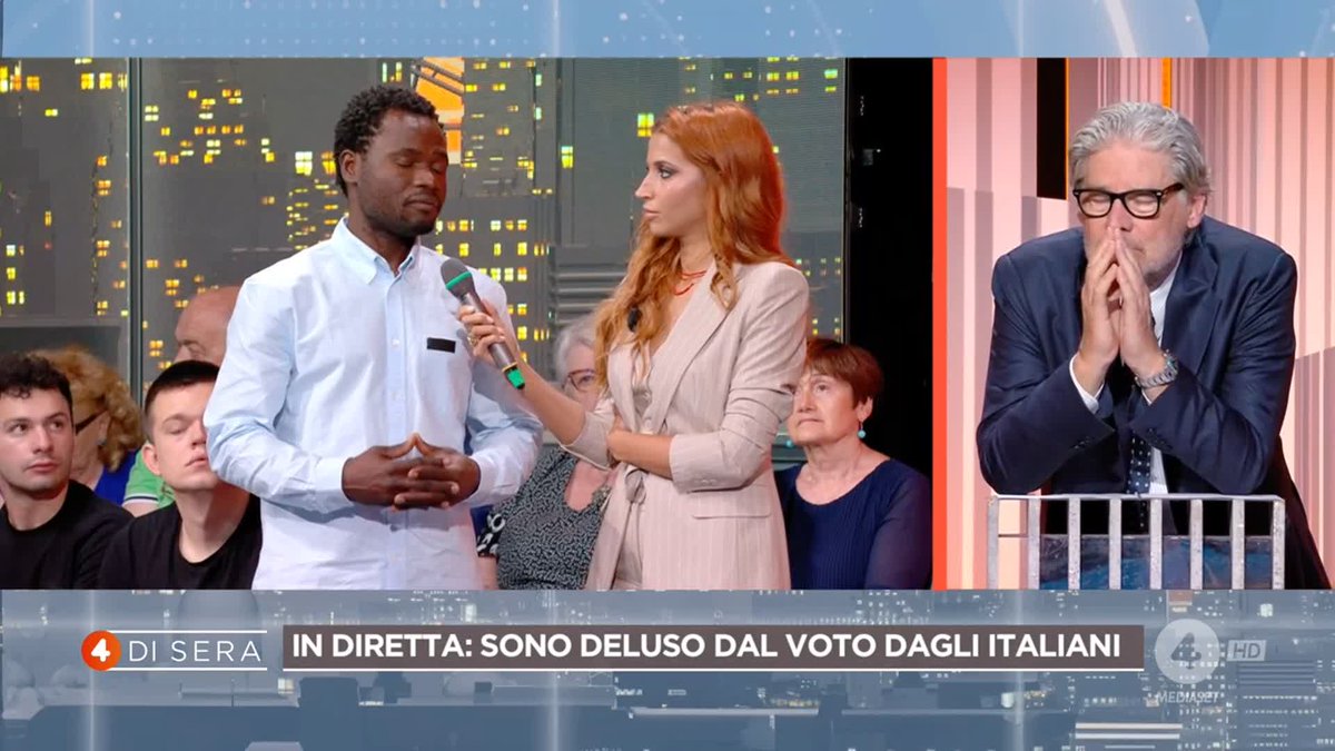 In studio: "Sono deluso dal voto degli italiani" Cosa ne pensate? #4disera in diretta su #Rete4 e in streaming su Mediaset Infinity