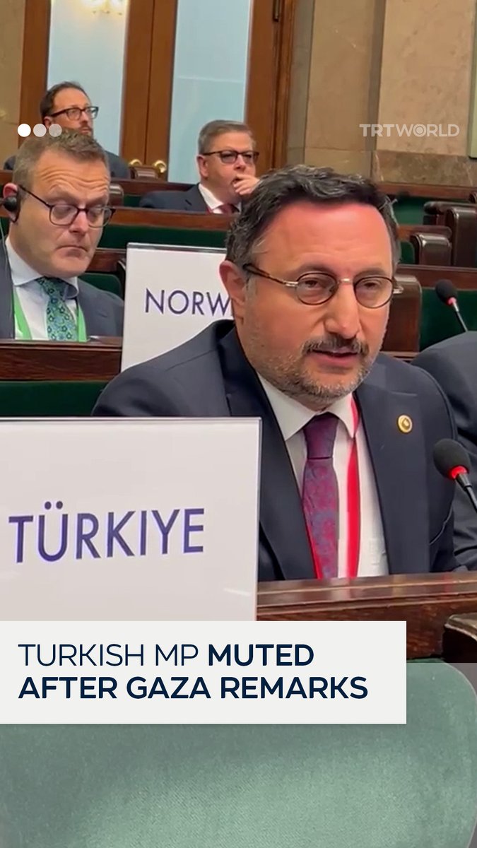 Turkish MP Ismail Emrah Karayel was muted during a European Union conference in Warsaw, Poland, after referring to Israel’s war on Gaza as genocide. Karayel, co-chair of the Türkiye–EU Joint Parliamentary Committee, had his microphone cut mid-speech, with moderators claiming the topic was not on the agenda