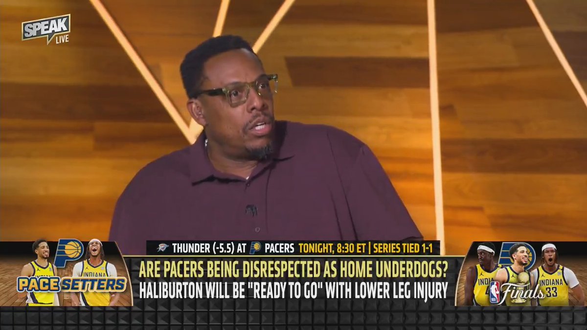 .Paul Pierce: The Pacers are being disrespected as home underdogs! "This is getting ridiculous! I'm tired of seeing them being underdogs on their home court. Do you know they haven't trailed in any series?"
