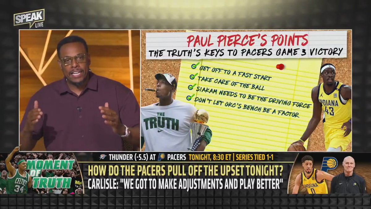 .Paul Pierce has the Pacers winning Game 3 tonight and gives his keys to victory!