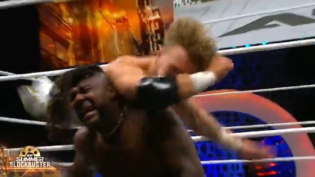HIDDEN BLADE THROUGH THE ROPES! Watch #AEWSummerBlockbuster LIVE on TBS &amp; MAX