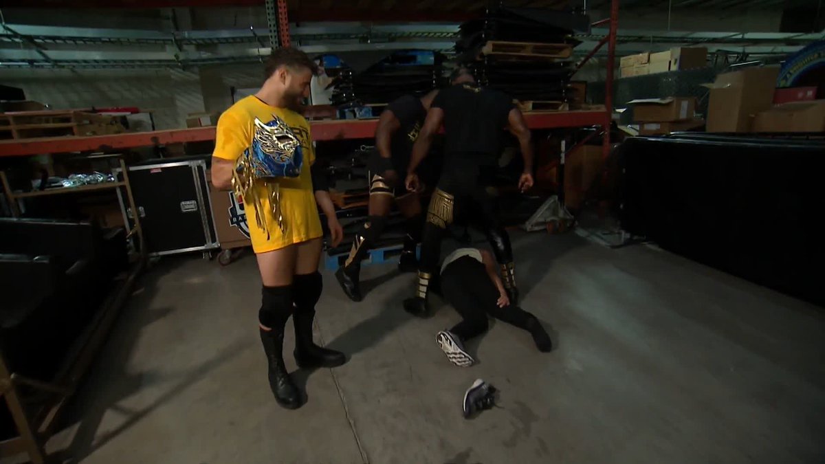 Komander has been taken out by The Hurt Syndicate! Watch #AEWSummerBlockbuster LIVE on TBS & MAX