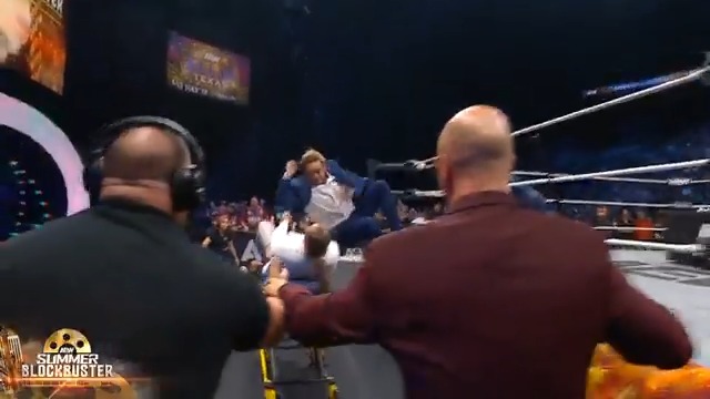 CAN SOMEBODY PLEASE STOP @THEDONCALLIS AND @RAINMAKERXOKADA!? Watch #AEWSummerBlockbuster LIVE on TBS & MAX