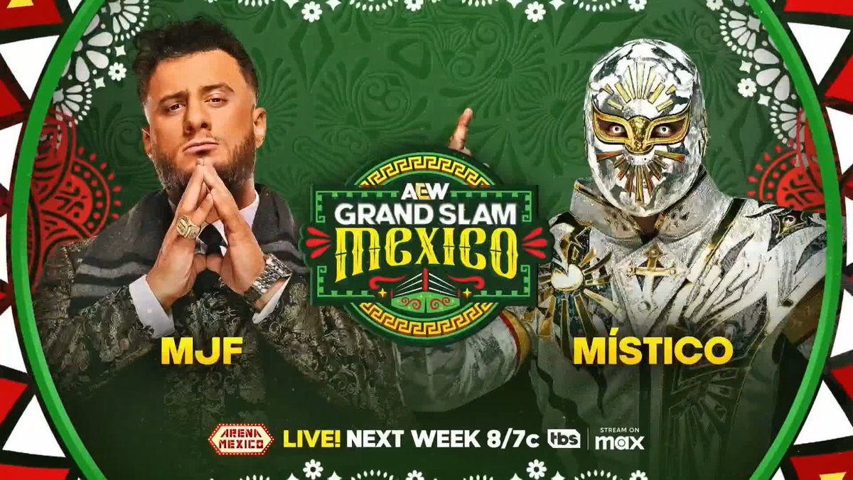โThe American Heroโ Maxwell Jacob Friedmanโข๏ธ meets Lucha Libre legend CARISTICO MISTICO MX Oficial NEXT WEEK at AEW Grand Slam MexicoโLIVE from Arena Mexico! Watch #AEWSummerBlockbuster LIVE on TBS & MAX