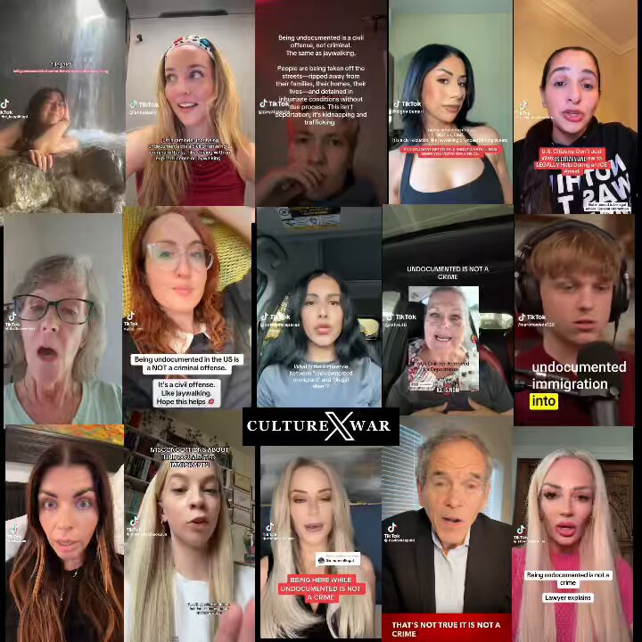 ⚠️ TikTok has put out their marching orders to 1000's of Creators releasing almost identical messages regarding ICE Raids and illegals "Being undocumented in the US is NOT a Crime. It's a Civil violation just like jay walking or an unpaid parking ticket" "People can not be illegal on stolen Land" "Being undocumented is a civil offense like driving with an expired license" "The Fake ID you use is more illegal" "Failing to pay a debt is a civil offense"