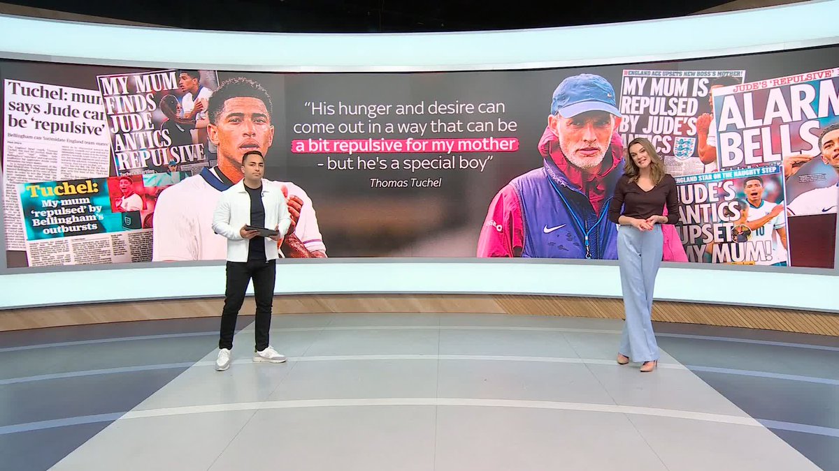 "His hunger and desire can come out in a way that can be a bit repulsive for my mother - but he's a special boy" Thomas Tuchel has admitted his mother thinks Jude Bellingham's on-pitch temperament "can be a bit repulsive", but insists the midfielder is "special" 🏴