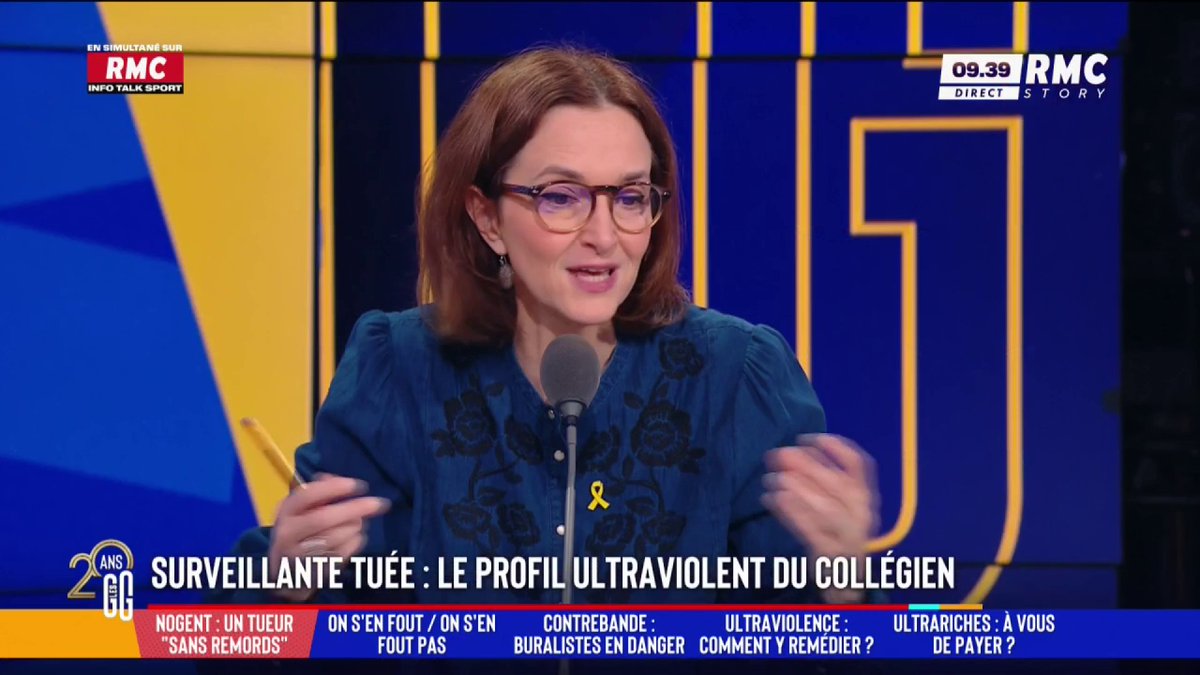 ⚫️ Surveillante tuée 🗣️ Barbara Lefebvre : "On nous a annoncé qu'en 2 mois, dans le cadre des fouilles réalisées, on a trouvé 300 couteaux dans les écoles... Je demande que l'Éducation nationale nous dise s'il y a eu les 300 amendes pénales faites aux parents !" #GGRMC