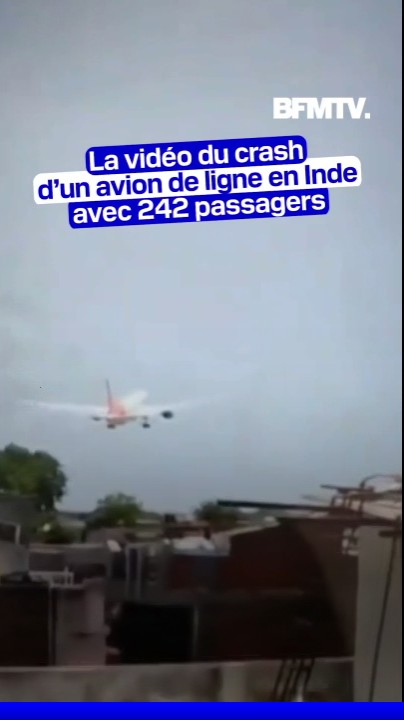 🔴 La vidéo du crash d'un avion de ligne en Inde avec 242 passagers à bord Un Boeing 787-8 de la compagnie Air India s'est écrasé ce jeudi 12 juin dans la ville d'Ahmedabad, à l'ouest de l'Inde. Le bilan officiel du nombre de victimes n'a pas encore été communiqué.