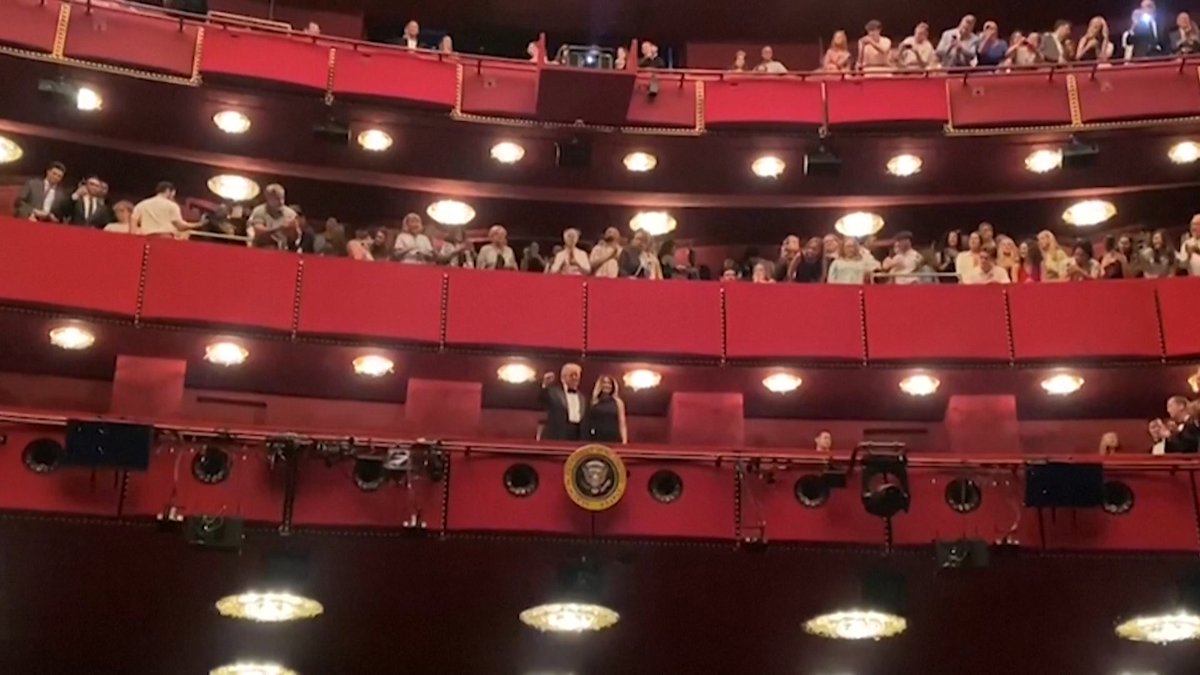 President Donald Trump attended the opening night performance of “Les Misérables” at the Kennedy Center. But as the president and first lady Melania Trump took their seats, a mix of cheers and boos erupted from the crowd.