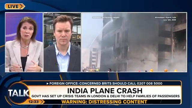 Nick Ellerby reports from Gatwick airport after a Gatwick-bound plane carrying 53 British nationals crashed in India. "UK Foreign Office teams are working both here in the UK and in India with the authorities there. Julia Hartley-Brewer | Nick Ellerby