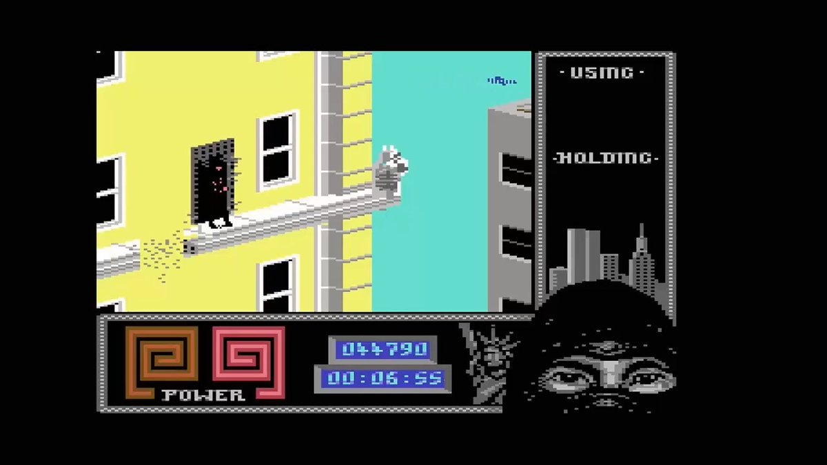 Superman Easter Egg in The Last Ninja 2 on the Commodore 64. Get outside on the office level and wait for a few seconds... Is it a bird, or a plane? No it's Superman! #Commodore64