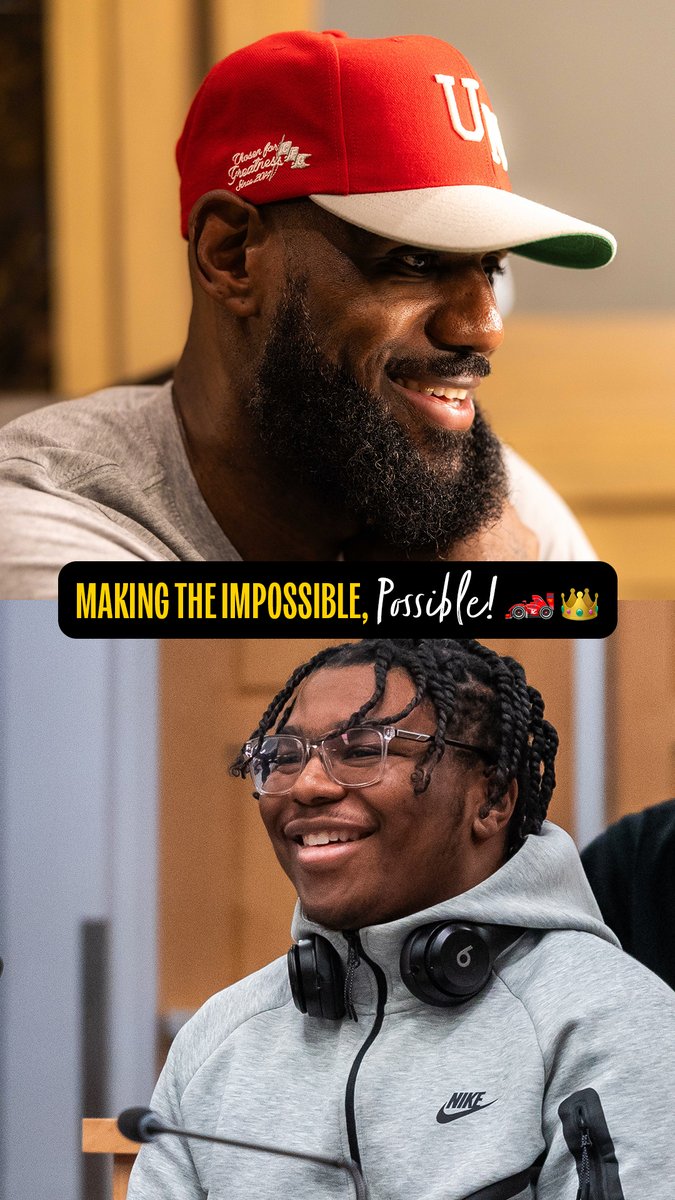 The kid from Akron opening doors of opportunity & possibility for another kid from Akron. 🤎👑🏁 LeBron James RFK Racing NASCAR