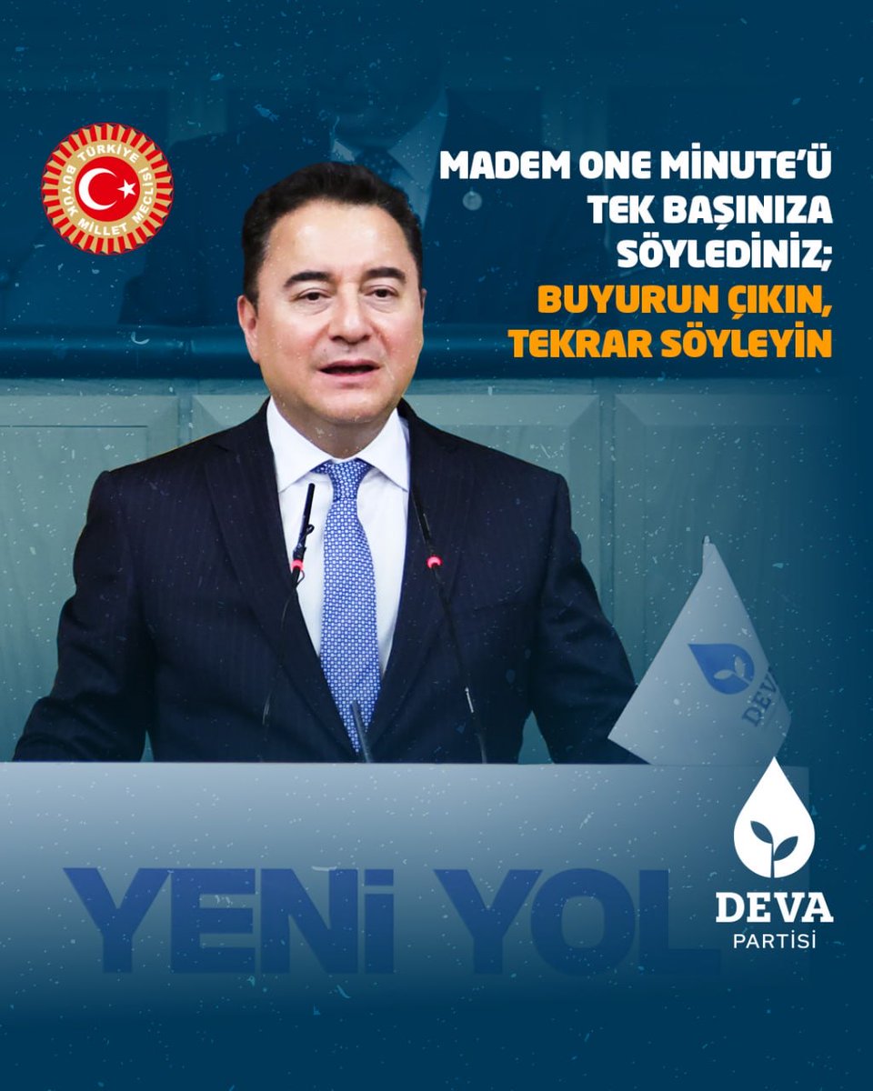 Sayın Erdoğan, bütün kurumlar, bütün yetki elinizde. O zaman hodri meydan. Madem One Minute’ü tek başınıza, kimseye güvenmeden söylediniz; buyurun çıkın, aynısını söyleyin. Görelim etkisi oluyor mu, olmuyor mu?