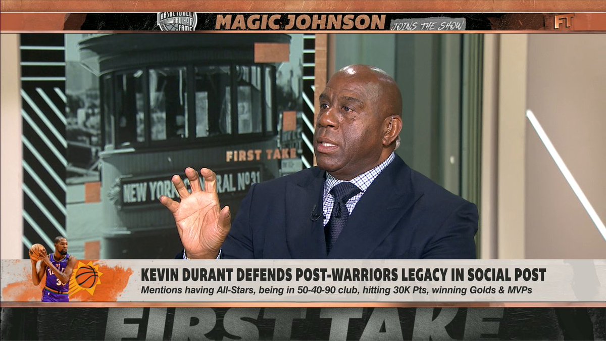 "Kevin Durant is a piece that can actually get you over to win a championship." Earvin Magic Johnson shares the teams he wants to see acquire Kevin Durant ✍️