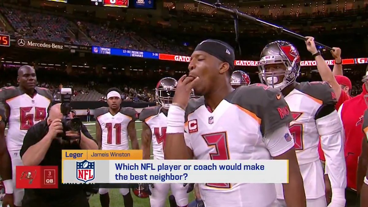 Which NFL player would make the best neighbor? For Leger Douzable, it's Jameis Winston 😂