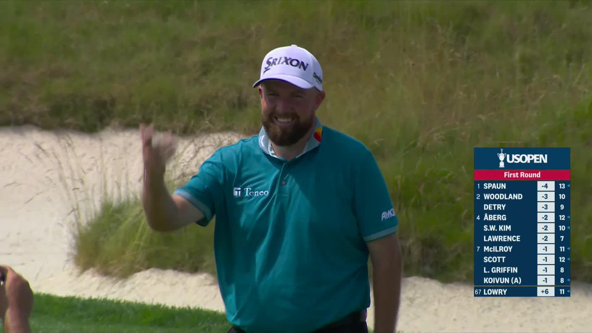 just a hilarious golf shot. Shane seeing red, he’s just made double, he’s 6 over, then makes the first eagle in US Open history at No. 3. tries not to smile but can’t help himself