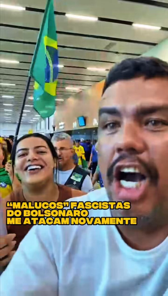 Bolsonaristas me provocaram novamente enquanto eu saía do aeroporto, voltando de Brasília. Não tenho medo desses fascistas e tenho orgulho de ser odiado por essa turma. Falam alto nas ruas, mas no banco dos réus falam manso e pedem desculpas. Sem anistia para golpistas!