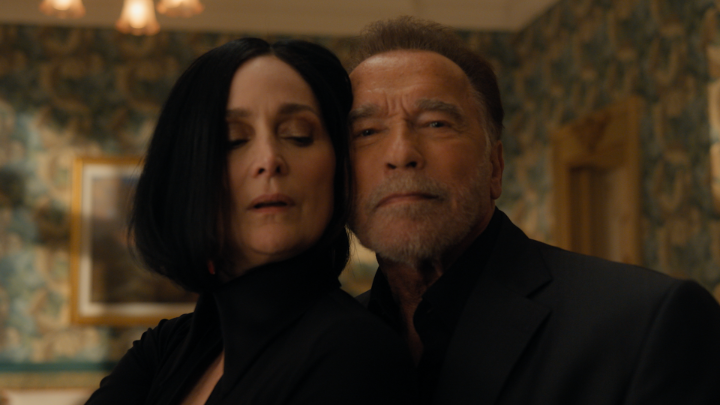 One dance, two to tango. Arnold Schwarzenegger and Carrie-Anne Moss star in FUBAR Season 2, now playing.