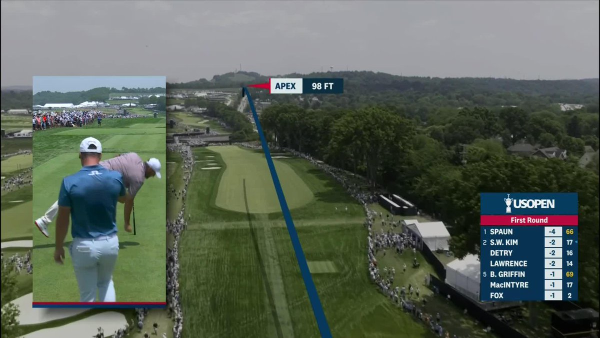 Fairway = found World No. 1 Scottie Scheffler's opening round has begun at Oakmont.