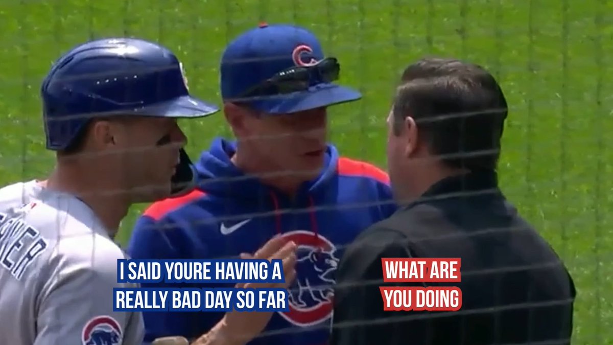 Umpire immediately ejects Nico Hoerner after a calm complaint, a breakdown