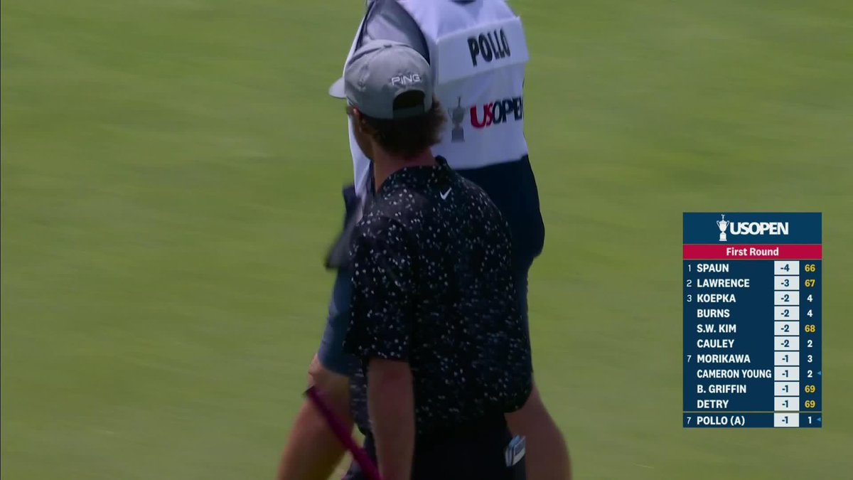 Direct hit! 🐻⬇️ Arizona Men's Golf standout Zach Pollo sinks a long-range birdie on the first hole of his U.S. Open career.