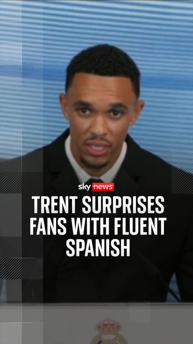 Former Liverpool player Trent Alexander-Arnold has surprised fans by delivering his Real Madrid welcome speech in fluent Spanish. Latest world news:
