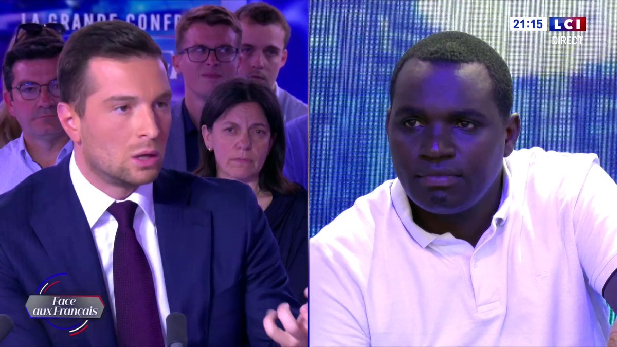 🔴 Jordan Bardella (Jordan Bardella) face aux Français #LaGrandeConfrontation 🗣️ "Nous mettrons en place la priorité nationale. Les allocations familiales seront réservées aux familles dont l'un des deux parents est de nationalité française."