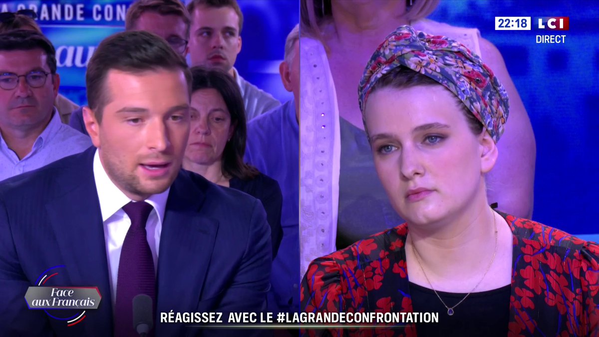 🔴 Jordan Bardella (Jordan Bardella) face aux Français #LaGrandeConfrontation 🗣️ Antisémitisme : "Non seulement je condamne les propos de J-M Le Pen mais M. Le Pen est allée par désaccord avec son père sur cette question jusqu'à exclure son propre père du parti qu'il avait fondé."