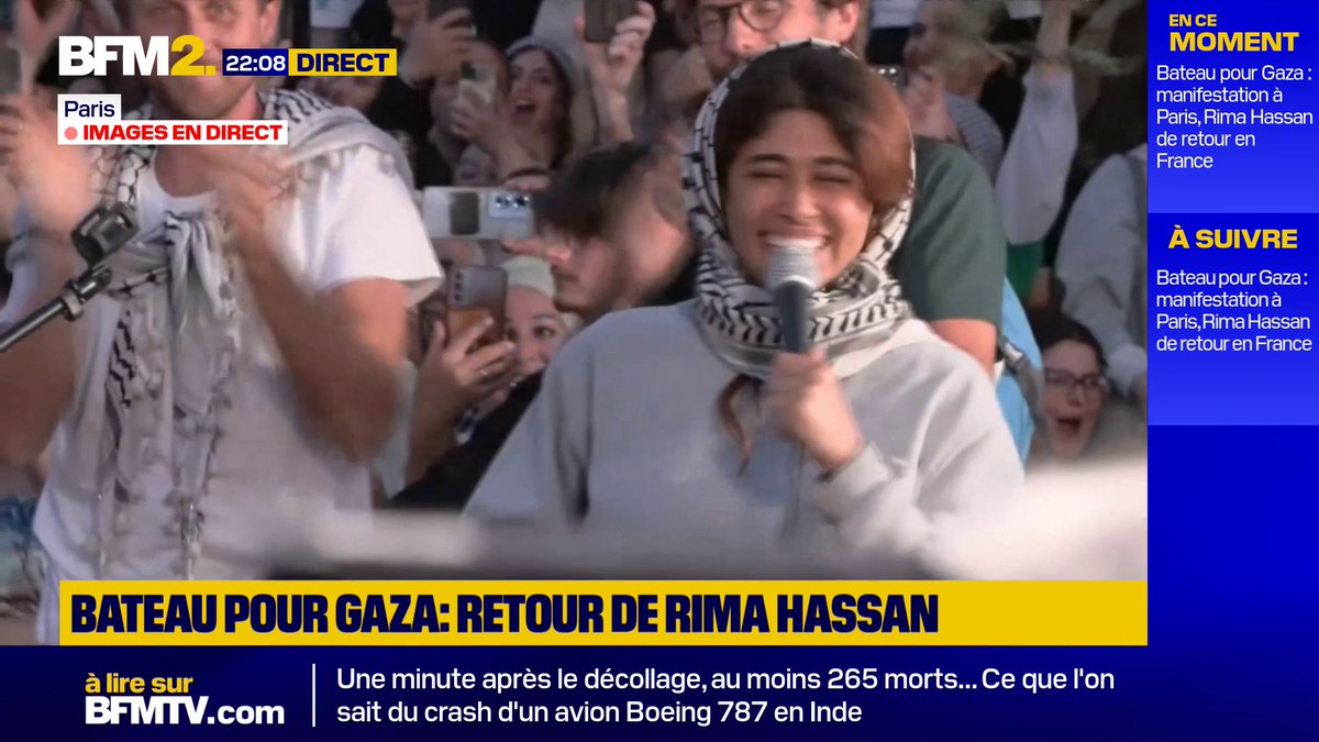 « J'ai un mot à dire à Israël. Le prochain bateau est bientôt prêt à partir. » Le courage de Rima Hassan est inépuisable.