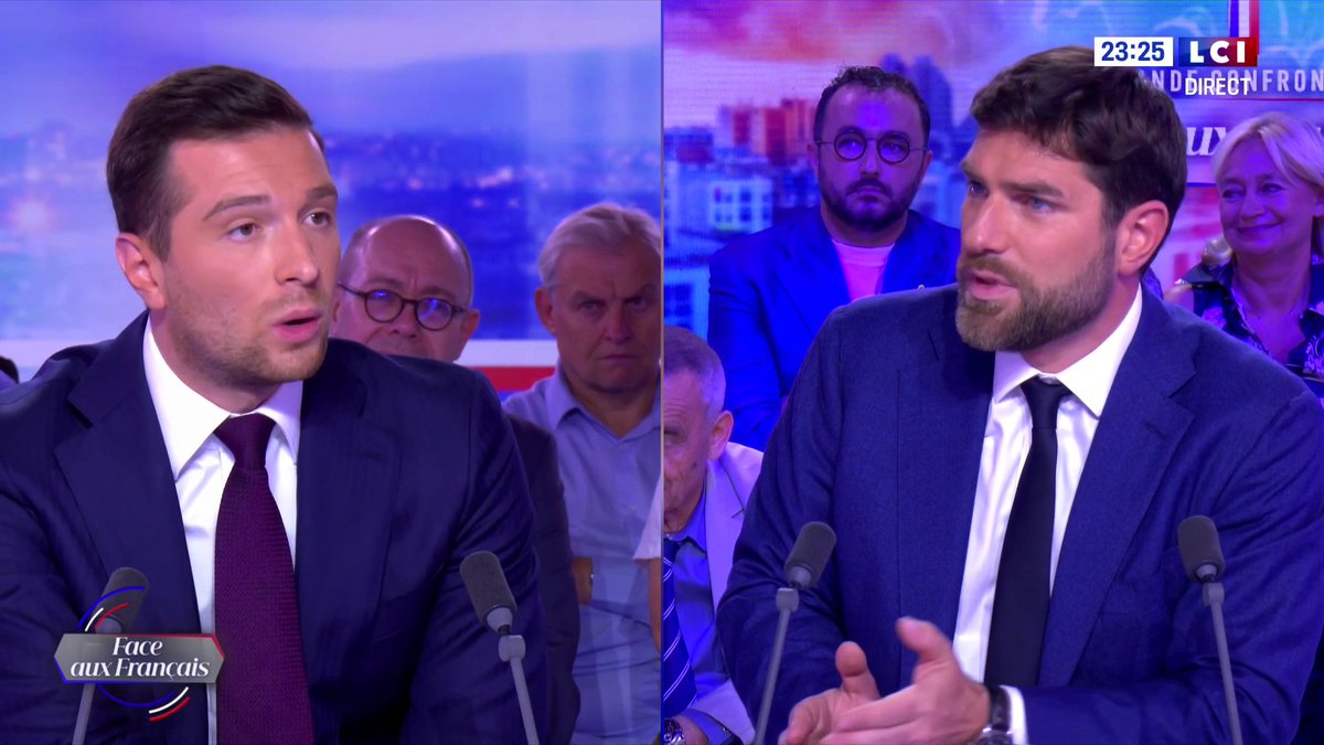 🔴 Jordan Bardella (Jordan Bardella) face à Vincent Jeanbrun #LaGrandeConfrontation 🗣️ "Votre parti dirige la France avec les macronistes. Vous avez fourni à E. Macron ses ministres, ses Premiers ministres (...) Vous devriez dire pardon aux Français."