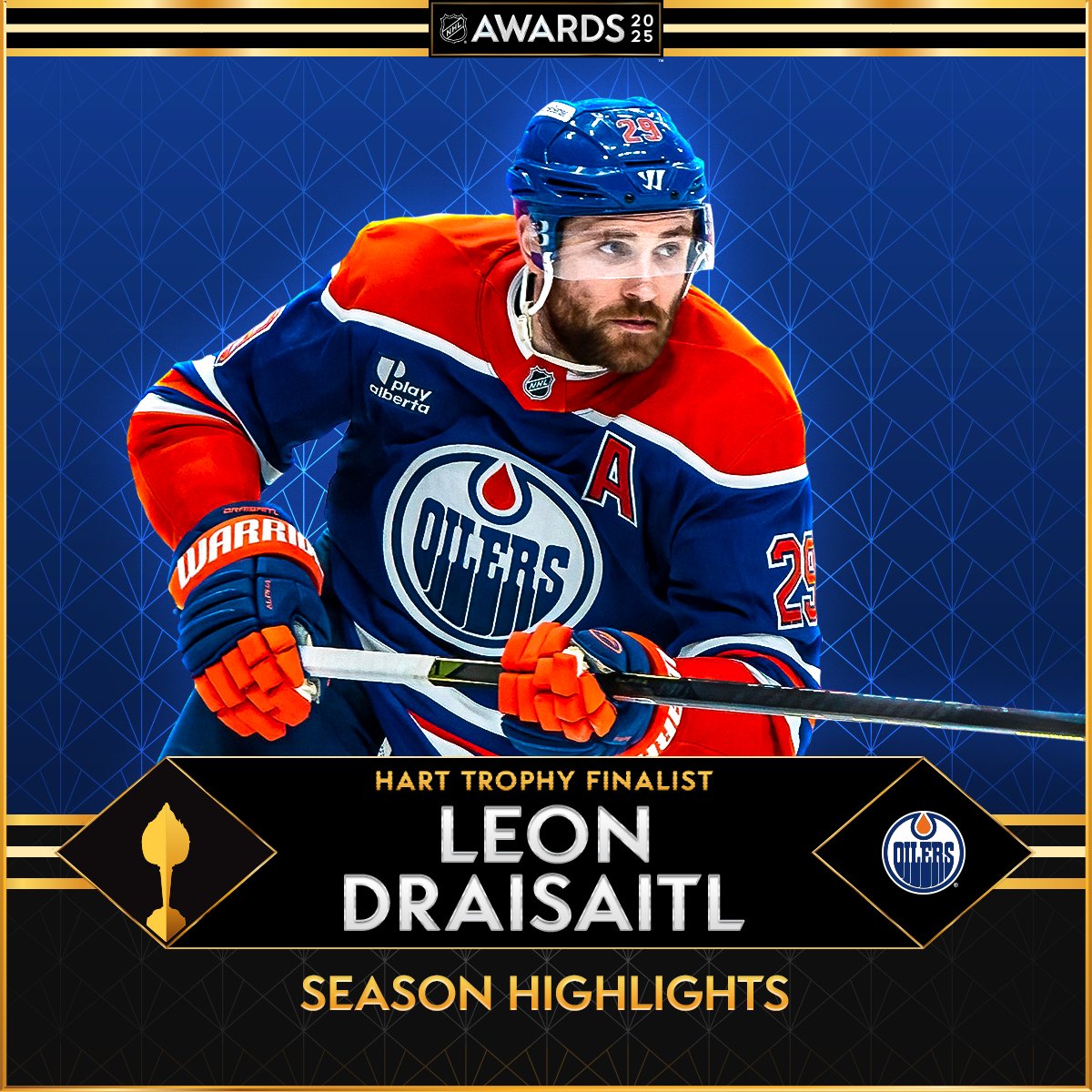 Will Leon Draisaitl pick up career Hart Memorial Trophy No. 2? 🔥 Watch the 2025 #NHLAwards TONIGHT at 6p ET on NHLonTNT and Sportsnet before Game 4 of the #StanleyCup Final to find out!