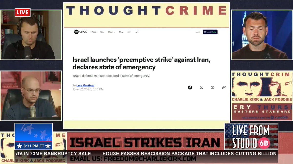 IDF SAYS IRAN WAS WITHIN DAYS OF DEVELOPING 15 NUCLEAR WEAPONS “Iran was developing a plan with Hezbollah and Hamas to destroy Israel via all borders, including Egypt and Jordan. This was a point of no return.” - Jerusalem Post reporting statements from IDF @CharlieKirk11