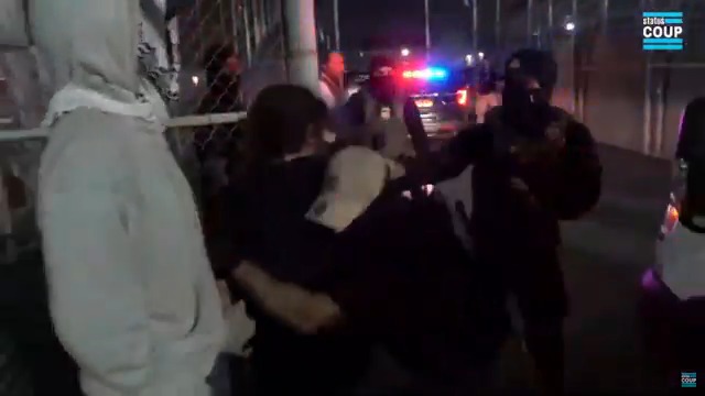 🚨BREAKING: Cops tackle protesters outside New Jersey Delaney Hall ICE Detention Center. Protesters rushed there after reports of an "uprising" inside by immigrant detainees who've been receiving little food & water inside for weeks. Our Jon Farina LIVE NOW. Link below
