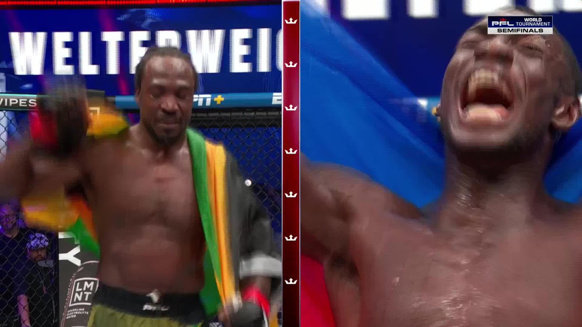 Thad JEAN remains undefeated. Split decision goes his way. 28-29, 29-28, 30-27. #PFLWorldTournament