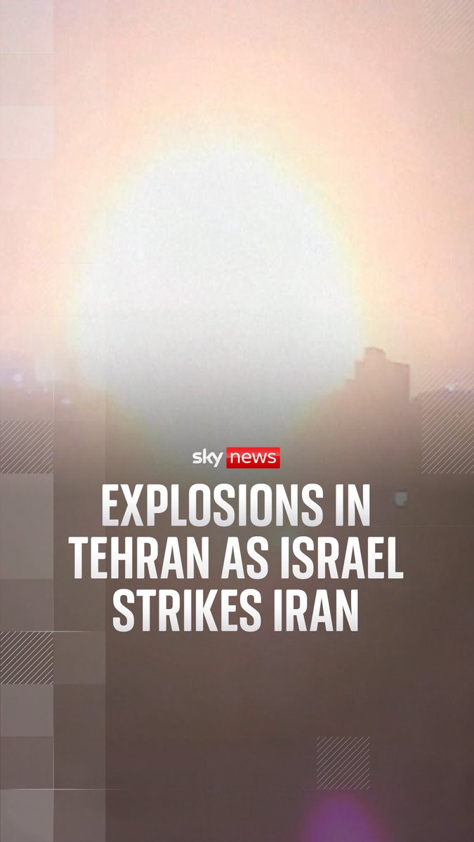 Explosions in Tehran as Israel strikes Iran. Israel has carried out what it calls 'pre-emptive' strikes in Iran, targeting nuclear infrastructure and ballistic missile factories.