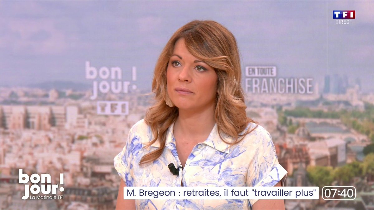 Retraites : "J'en ai marre d'entendre des responsables politiques, des responsables syndicaux mentir aux Français en prétendant qu'il serait possible en France de travailler moins", @MaudBregeondans #BonjourLaMatinaleTF1