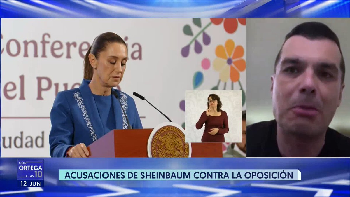 #ConOrtegaALas10 | Hay una campaña feroz de desprestigio contra el gobierno de Sheinbaum y es encabezada por ella misma, ya que se ha encargado de cometer un error tras otro; no se le ha culpado por lo que ocurre en EU: Jorge Triana (Jorge Triana), vocero del PAN. 📺: Guillermo Ortega Ruiz