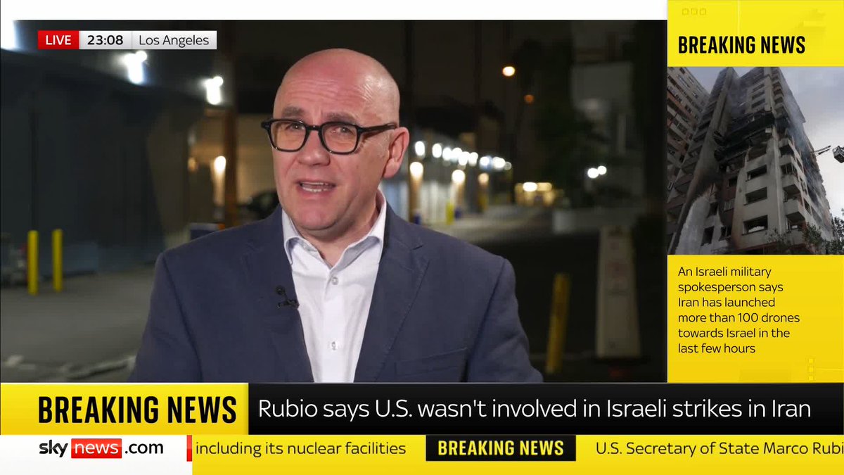 'Will the strikes push Iran towards an agreement with the US in relation to its nuclear capability? Or have these strikes dashed hopes of that?' David Blevins reports as Israel launched strikes on Iran's nuclear sites, prompting a drone retaliation.