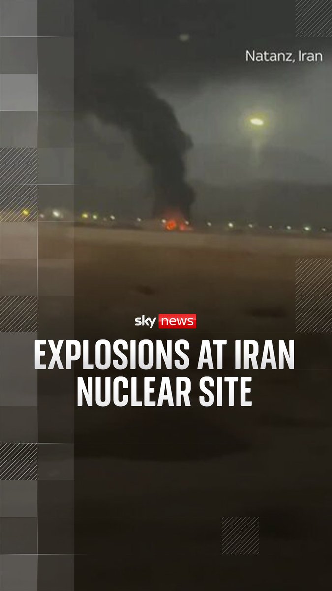 Explosions at Iran nuclear site. Israel attacks Iran and launches more than 100 strikes on nuclear sites and targets scientists in residential areas. Follow our live blog for more: