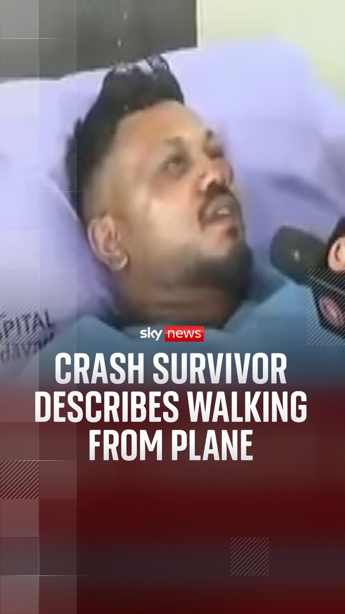 British crash survivor Vishwash Kumar Ramesh describes his escape from the Air India plane in Ahmedabad. Everyone on the plane died, except for him.