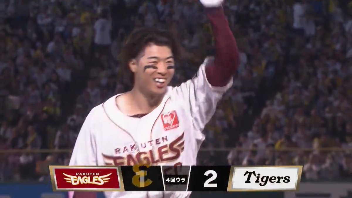 塁上で喜び溢れる‼💪 東北楽天 #武藤敦貴 選手のタイムリー3ベースヒットで逆転に成功!!🙌 👏 #RakutenEagles #日本生命セ・パ交流戦2025 #交流戦 #セ・パ交流戦 👇ライブ配信はこちら