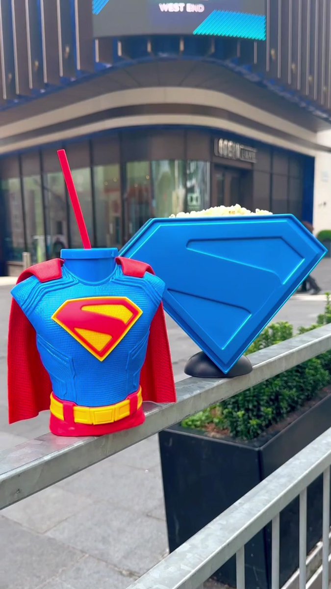 It’s hereeee!!! British Cinema chain #ODEON owned by AMC unveiled their #SUPERMAN exclusive Super-Pop Collectors Combo, a limited-edition collectors tin &amp; cup, which will be available in select theatres! Starring #DavidCorenswet, SUPERMAN debuts on JUL 11!
